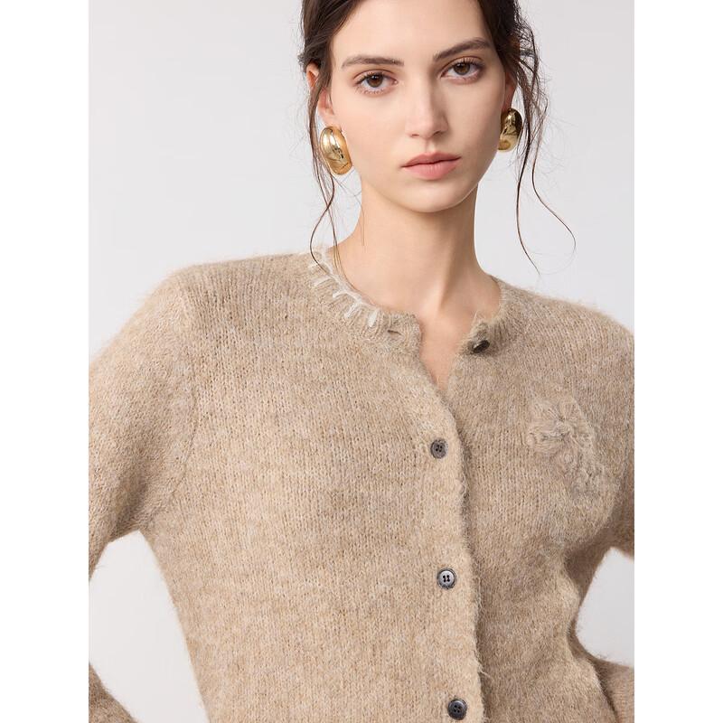 ELLE Floral Wool Blend Knitted Cardigan