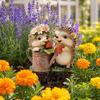 Estaca de Jardim Morango Ouriço, Estaca de Arte para Quintal Ouriços 2D em Acrílico, Decoração Impermeável Animal Fofo para Exterior para Gramado Canteiro de Flores Vaso