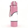 1PC Fluffy Seal Cloud Cartoon 750ml Color Plastic Sports Water Bottle Leakproof Flip Straw Lid Suitable for Sports Office Home Use