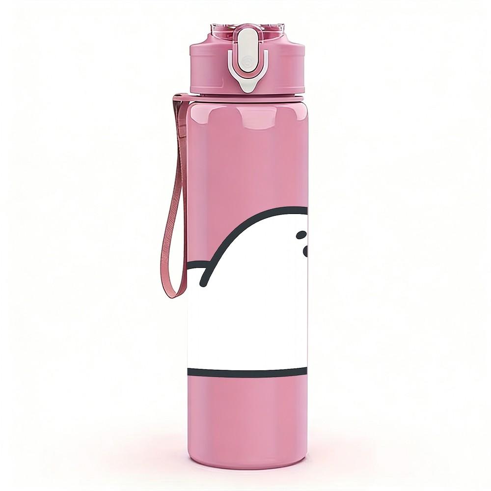 1PC Fluffy Seal Cloud Cartoon 750ml Color Plastic Sports Water Bottle Leakproof Flip Straw Lid Suitable for Sports Office Home Use