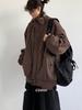 Melaleuca Unisex Retro Lammwolle Gefütterte Baumwolljacke - Stehkragen, Lockerer Schnitt Oberbekleidung
