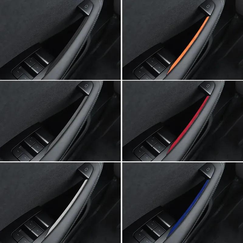 Italian Top Suede Door Ide Handle Trim Stickers for Tesla Model 3 Highland 2024 2025-Up Decor Accessories