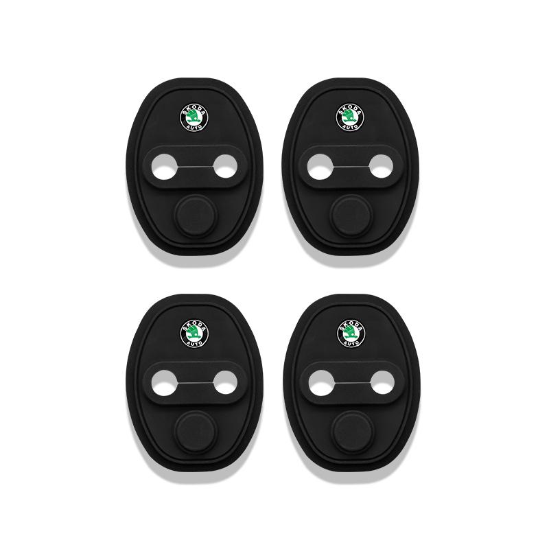 4PCS Car Door Lock Cover Case  Accessories For Skoda Octavia MK2 MK3 2 3 A7 Fabia Karoq Kodiaq Superb Rapid Kamiq Scala Yeti  RS2