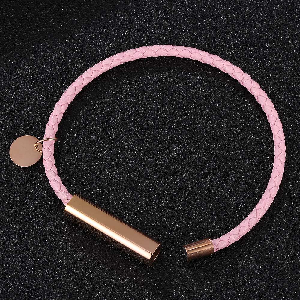 Mode Rosa Lederarmband Damen Armband Armreif Magnetverschluss Anhänger Damen Schmuck Geschenk