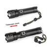 XHP70 High-Brightness LED Flashlight - Aluminum Alloy, Telescopic Zoom, Electric Display, Waterproof, Multifunctional Outdoor Handheld Light