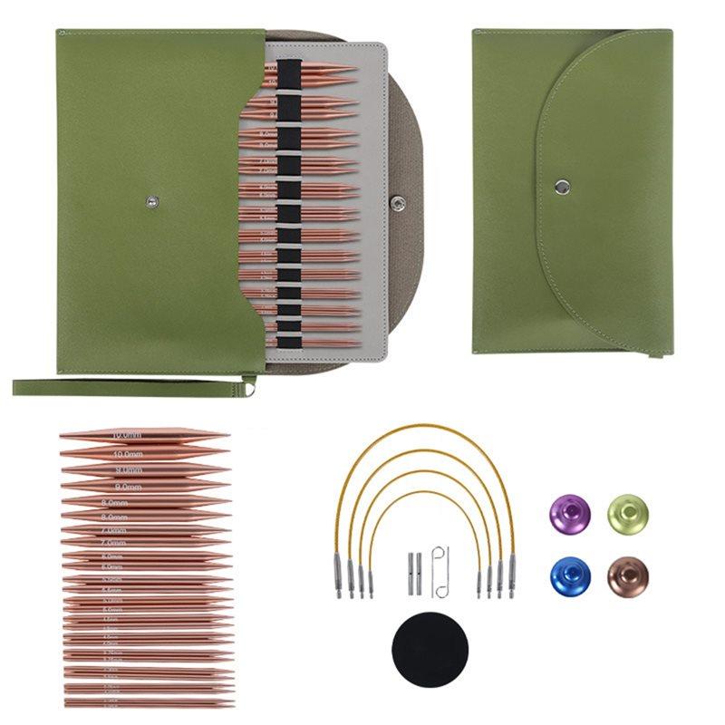

Interchangeable Circular Knitting Needles Set(3Mm-10Mm), 13 Pairs Included With Accessories, Perfect Ideal For Travel