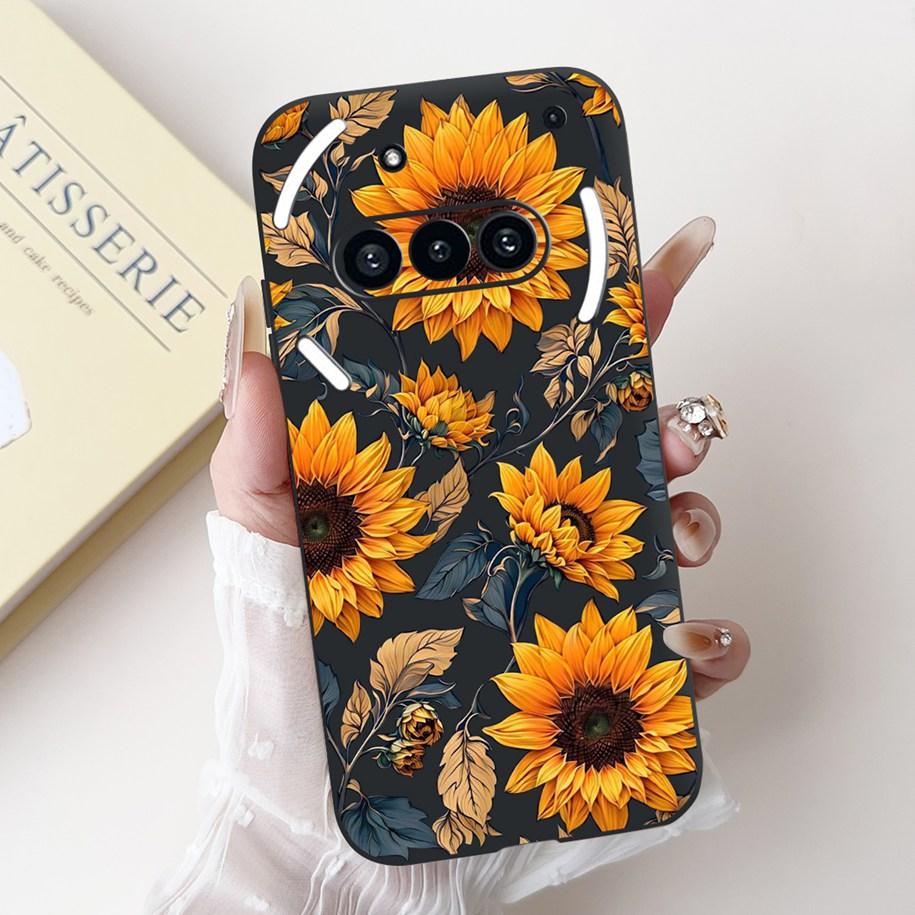 For Nothing Phone 3A Case A059 Cover Fashion Flower Soft Silicone Black Shockproof Cover On Nothing Phone3A 3 A 3APro A059P Capa