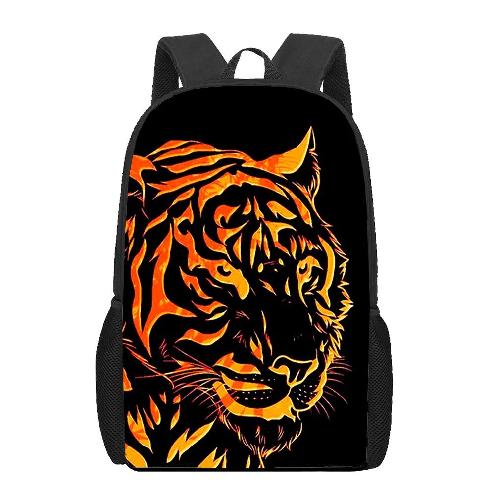 Creative Fiercely Tiger Pattern Backpacks for Girls Boys Children Students Book Bag Teenager Shoulder Rucksack Travel Backpack