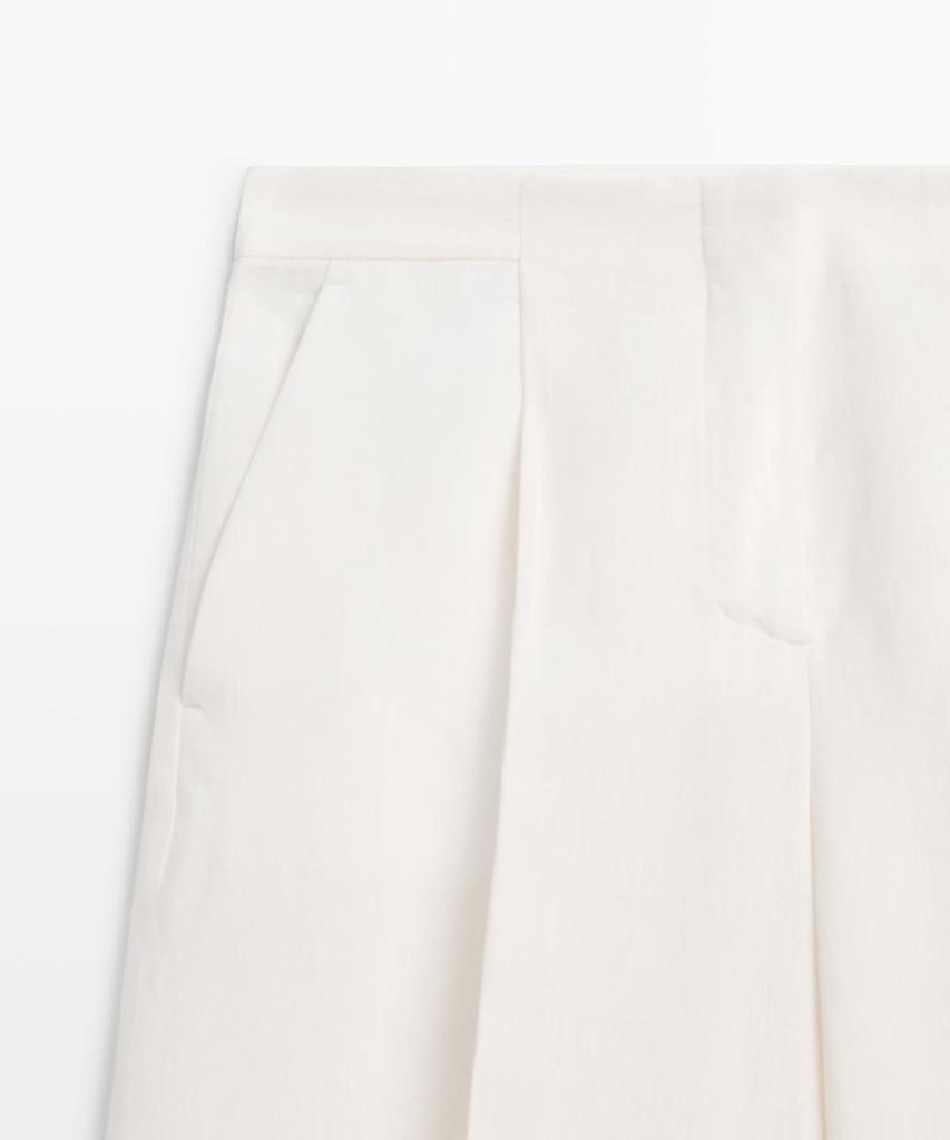 Masimodutti Fluid Linen Suit Pants