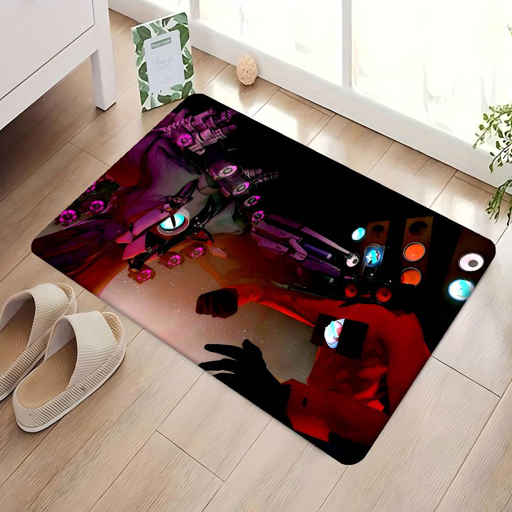 Cartoon S-Skibidi Toilet Floor Mat Rectangle Anti-slip Home Soft Badmat Front Door Indoor Outdoor Mat Welcome Doormat