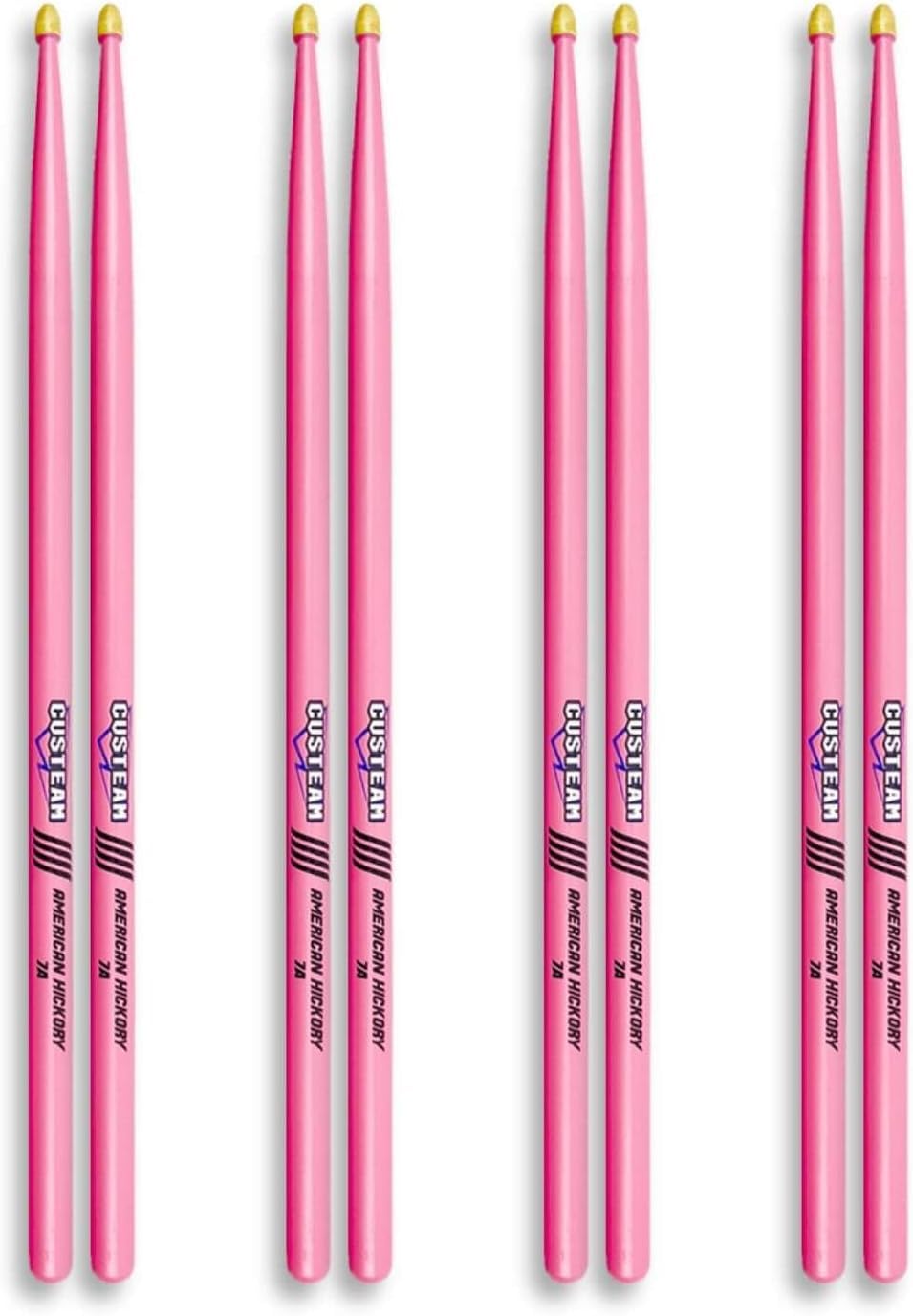 

CUSTEAM Drumsticks Colorful Series 5A 7A (Pink, Four Pairs, 7A)