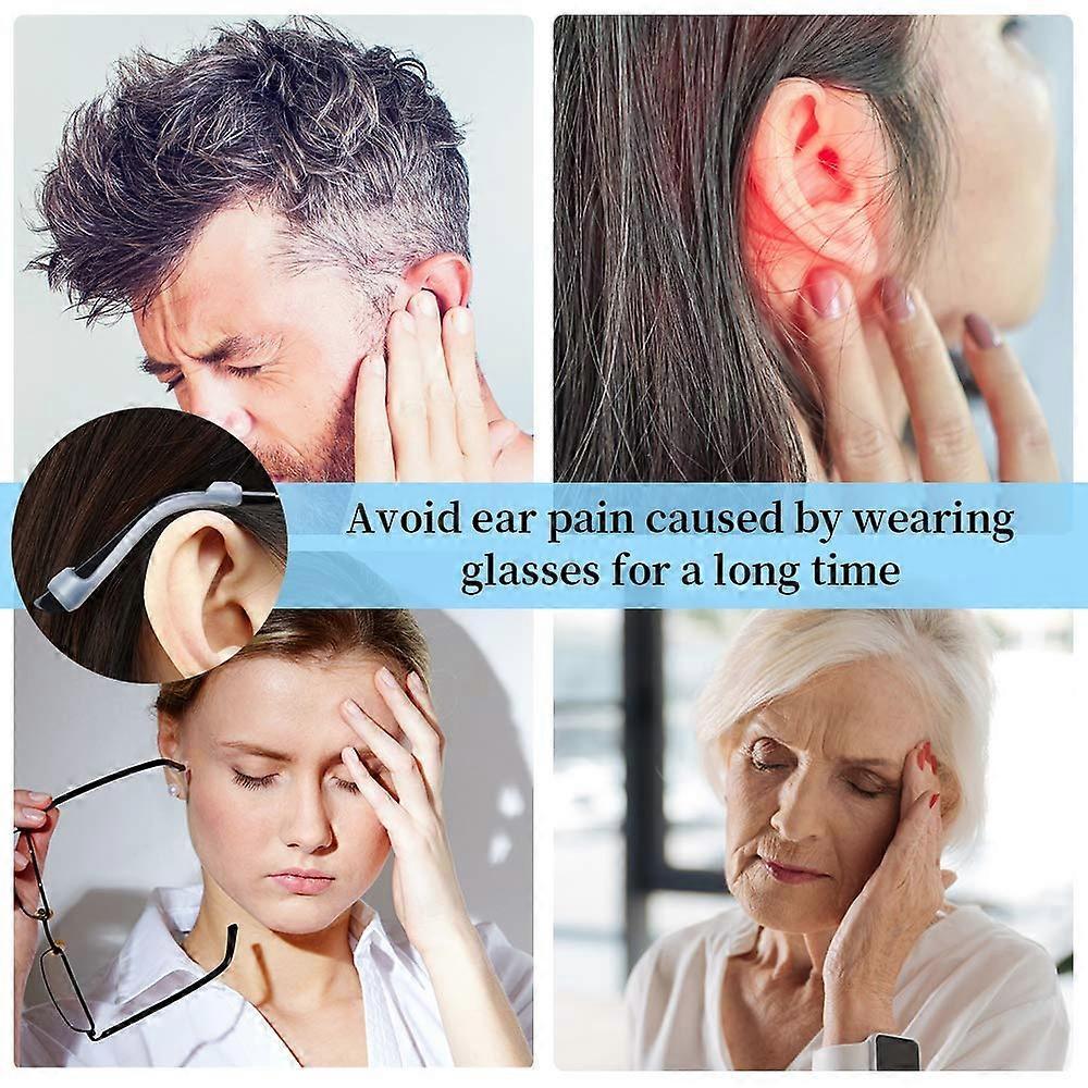 Anti-Slip Glasses Hooks Grips, 6 Pairs Soft Silicone Glasses Arm Covers Elastic Eyeglass Ear Pads, Eyeglasses Sleeve