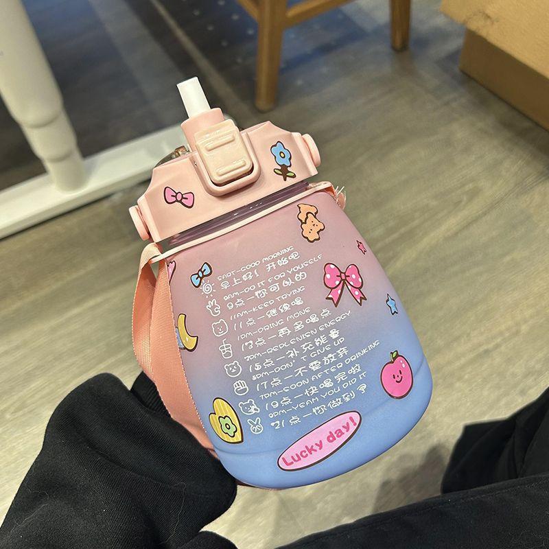 Water Cup Frosted Gradient Color Pot-belly Cup Male and Female Students Portable Large Capacity Water Bottle Cup