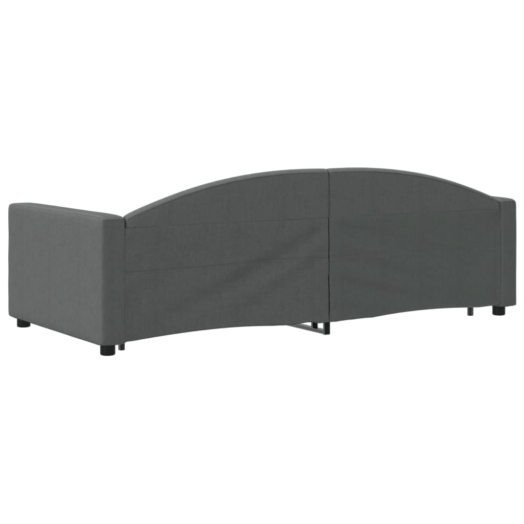 Pull Out Daybed Dark Gray 90 x 200 cm Fabric