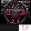 Red Car Interior Steering Wheel Cover Trim For Honda Civic 2016- 10th