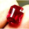 Natural Red Emerald Cut 8 Carat Ruby CERTIFIED Loose Gemstone Jwelery Making