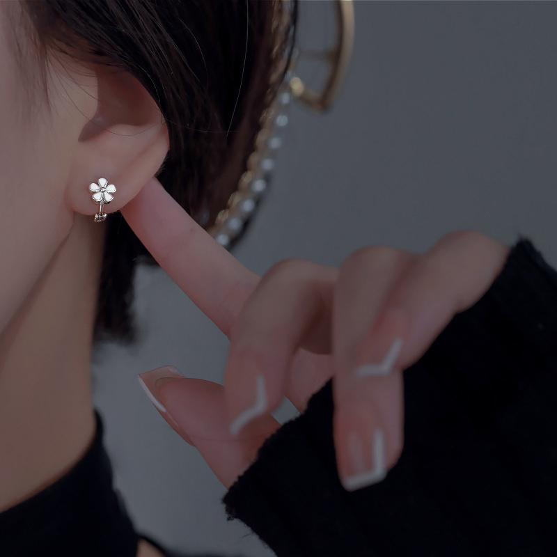 Silver Color Butterfly Flower Bow Zircon Earrings Women Luxury  Gorgeous Jewelry Accessories