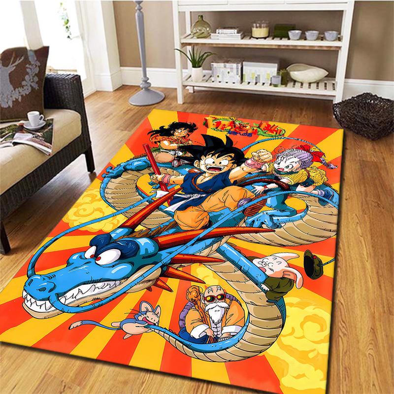 Cute Cartoon Son Goku Carpet Rug For Living Room Bedroom Home Sofa Decoration,kids Play Nonslip Floor Mat