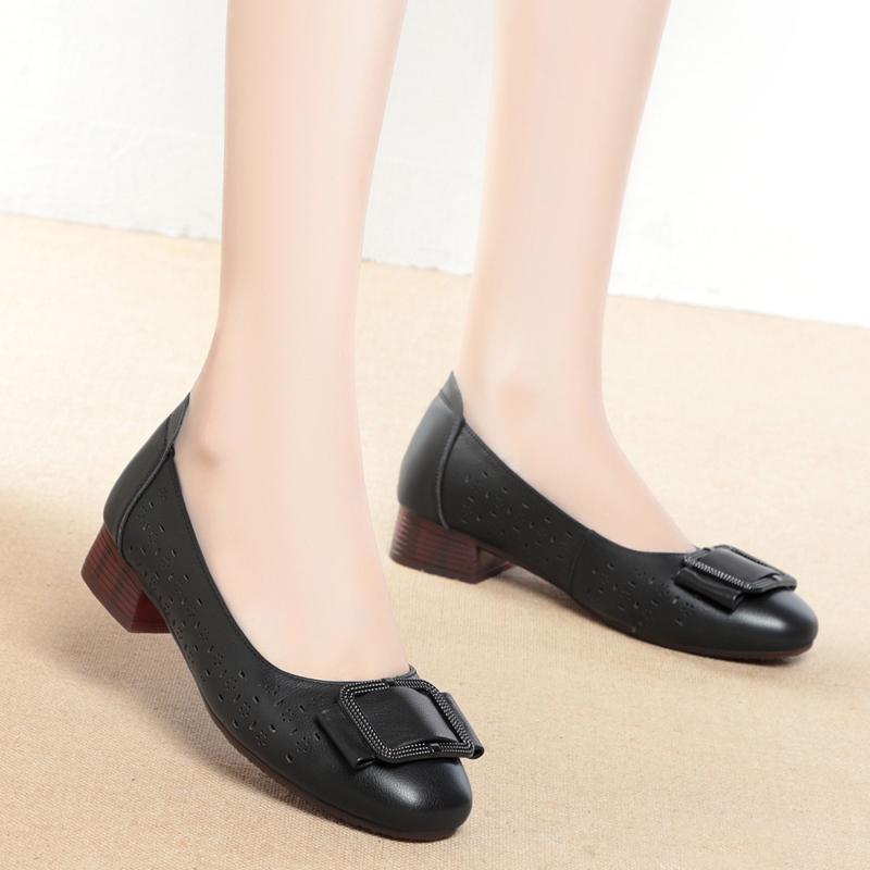 Chaussures en maille femmes été en cuir véritable chaussures pour femmes mode évider respirant maille chaussures pour femmes