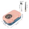 1PC 1100ml Insulated Lunch Box with 3 Grids & Double Layer 304 Stainless Steel Includes Chopsticks Spoon and Soup Bowl Set