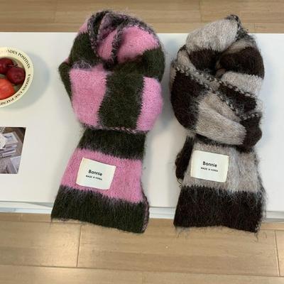 Sciarpa a Righe Lavorata a Maglia Dopamina: Colletto da donna trendy e di alta gamma per il 2024, per calore e stile