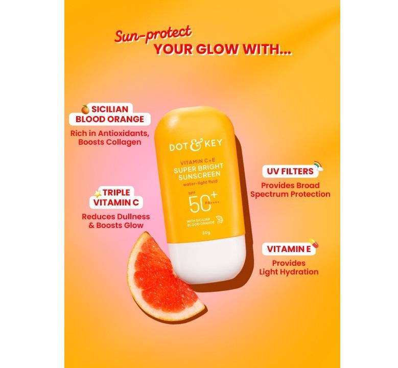 Crema Solare Super Illuminante Vitamina C+E Testata In-Vivo SPF 50+ PA++++ Potenzia la Luminosità 50g