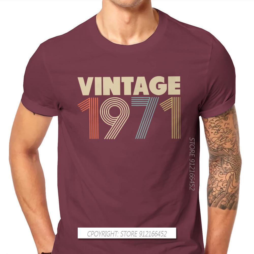 1971 50th Anniversary Fabric Tshirt Vintage Color Elegant T Shirt Oversize Unisex Tees Shirt New Design Big Sale
