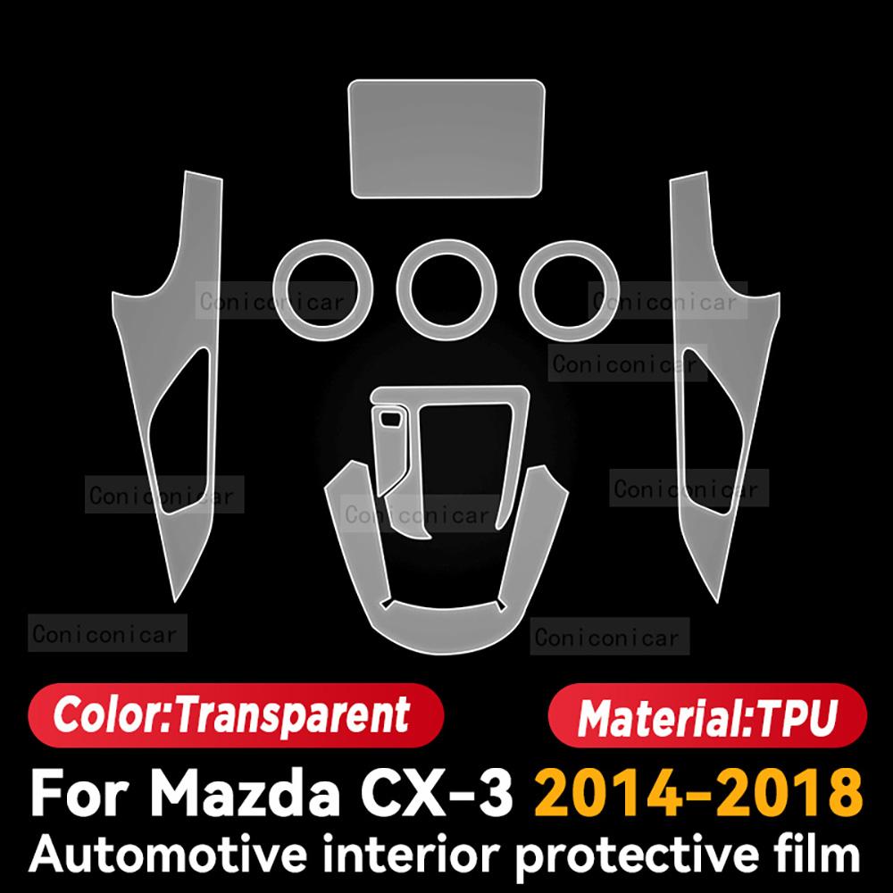 

TPU For MAZDA CX-3 2014-2018 Transparent Protective Film Car Interior Central Control Navigation Panel Cover Accessories Left rudder