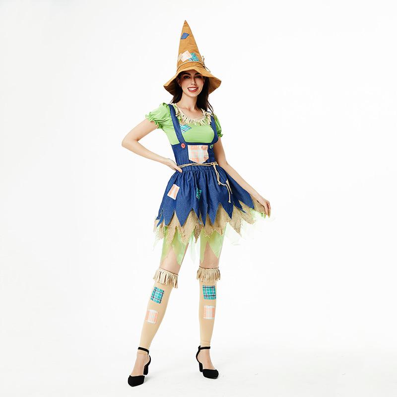 Halloween costume witch dress witch dress scarecrow cosplay European and American funny dress up sexy show costume