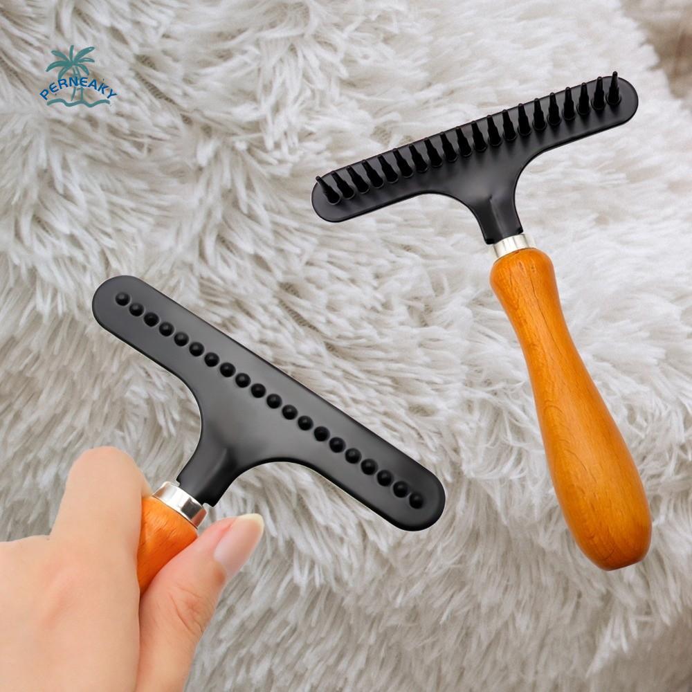 Stainless Steel Pet Comb for Long Thick Hair Deshedding Detangling Dog Grooming Tool Wooden Handle Undercoat