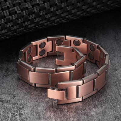 Ikuinen Reines Kupfer Magnetisches Armband Männlich 14mm Handgelenk Band Magnetische Armband Männer Vintage Kette Gesundheit Energie Armband