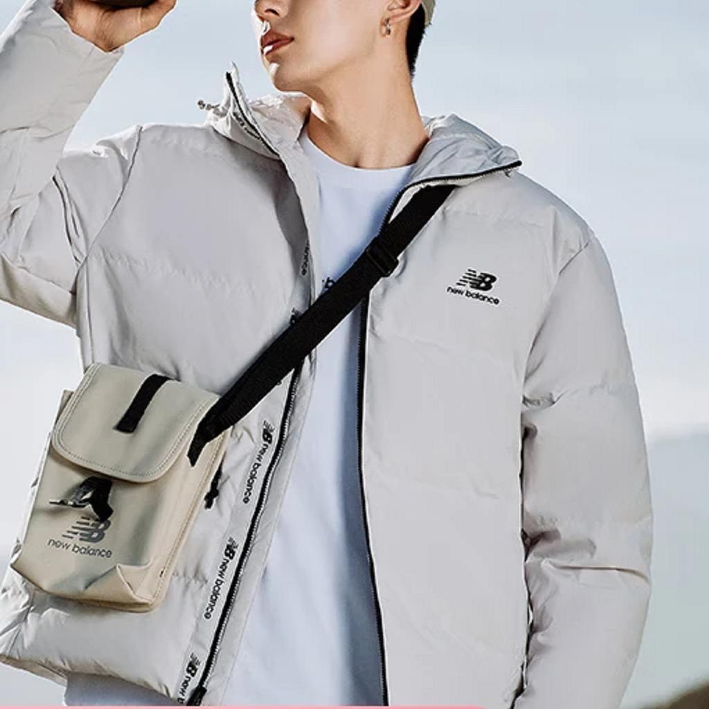 New Balance Down Jackets Men's White Stand Collar Moderate Other AMJ23345-GYM