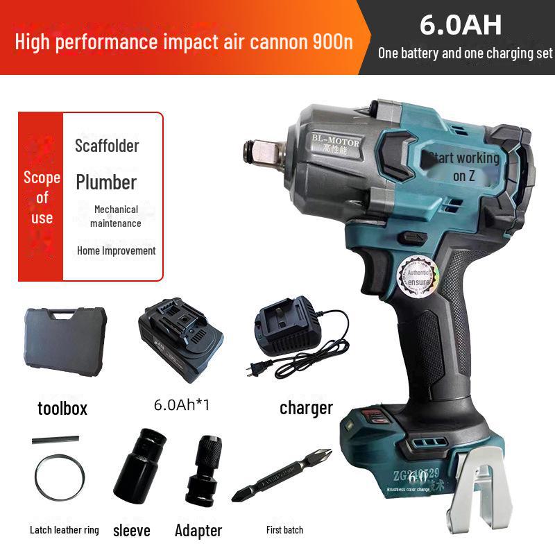 High Torque Brushless Electric Impact Wrench 900N with Lithium Battery - Makita Tool Set
