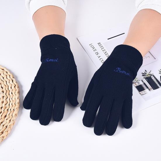 1 Pair Winter Polar Fleece Gloves Men Women Warm Outdoor Cycling Driving Gloves Windproof Non-Slip Soft Thickened Gloves