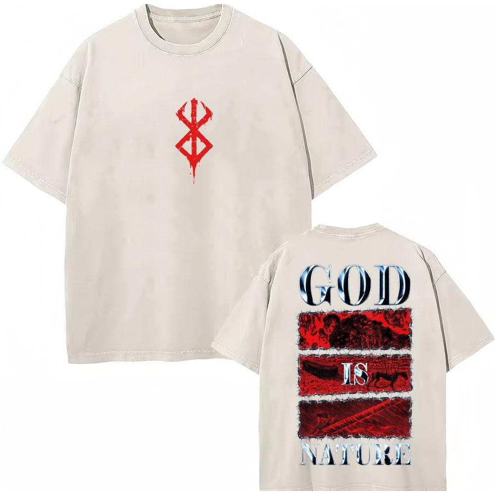Washed Anime Berserk Guts Classic T-Shirts Manga Gatsu Griffith Zodd Trend T-shirt Men Women Oversized  Cotton Casual Tee Shirt