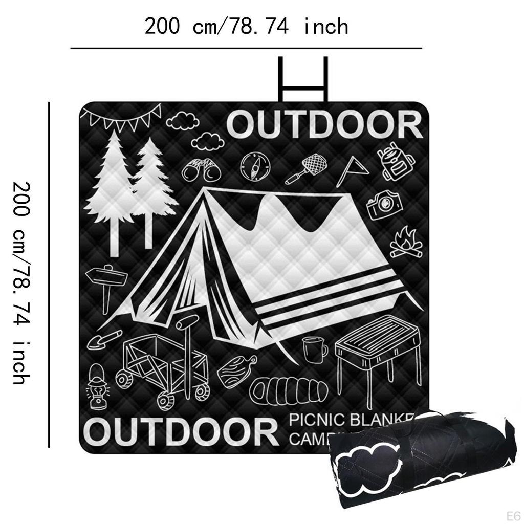 Folding Picnic Blanket Aluminum Film Base Multipurpose Play Mat Water Resistant Outdoor Camping