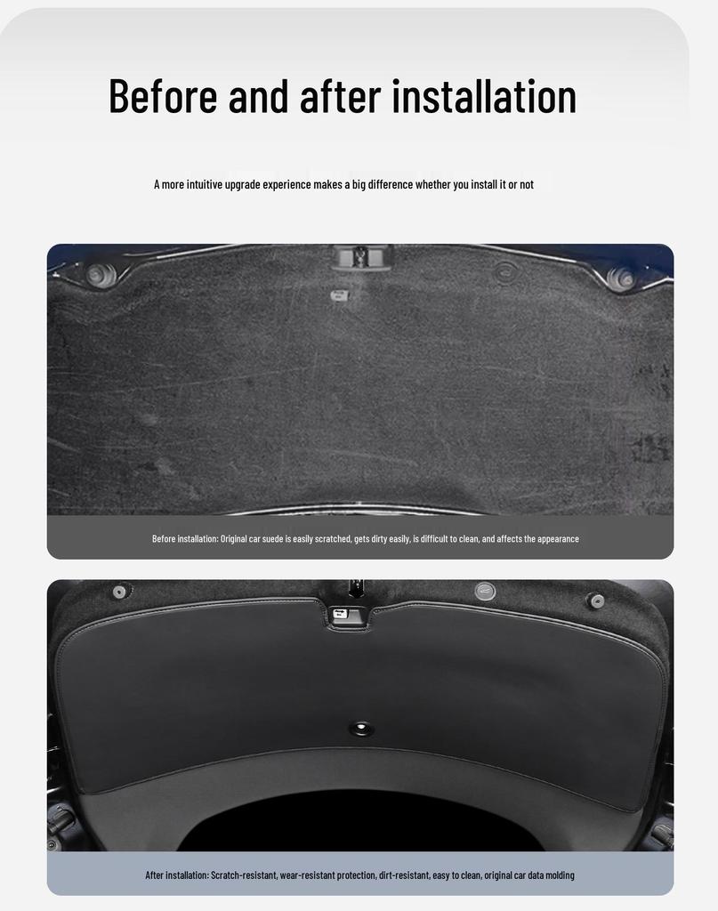 Tesla Model Y Refresh Trunk Tailgate Mat - Leather Sticker for Tailgate Protection and Interior Enhancement