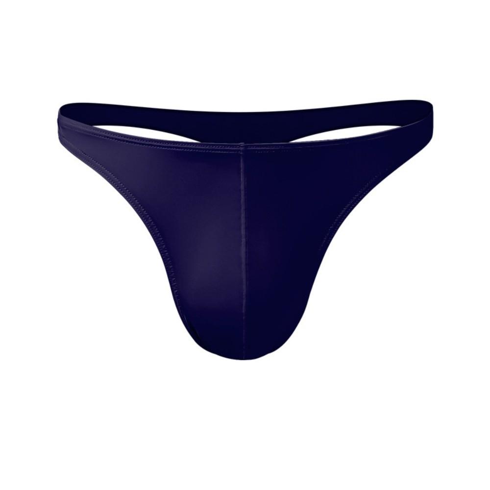 Comfortable Low Waist Men Ice Silk Thongs Underpants Solid Color Men's Panties Underwear T-back Male Briefs Men