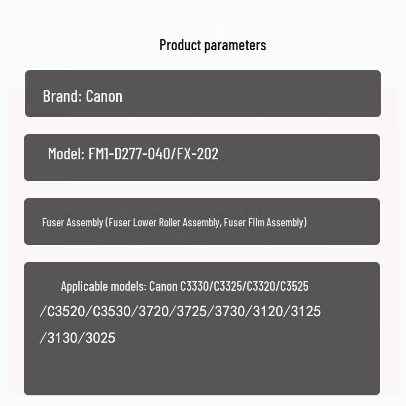 Canon FM1-D277 Fusing Unit CN plug (adapter included)