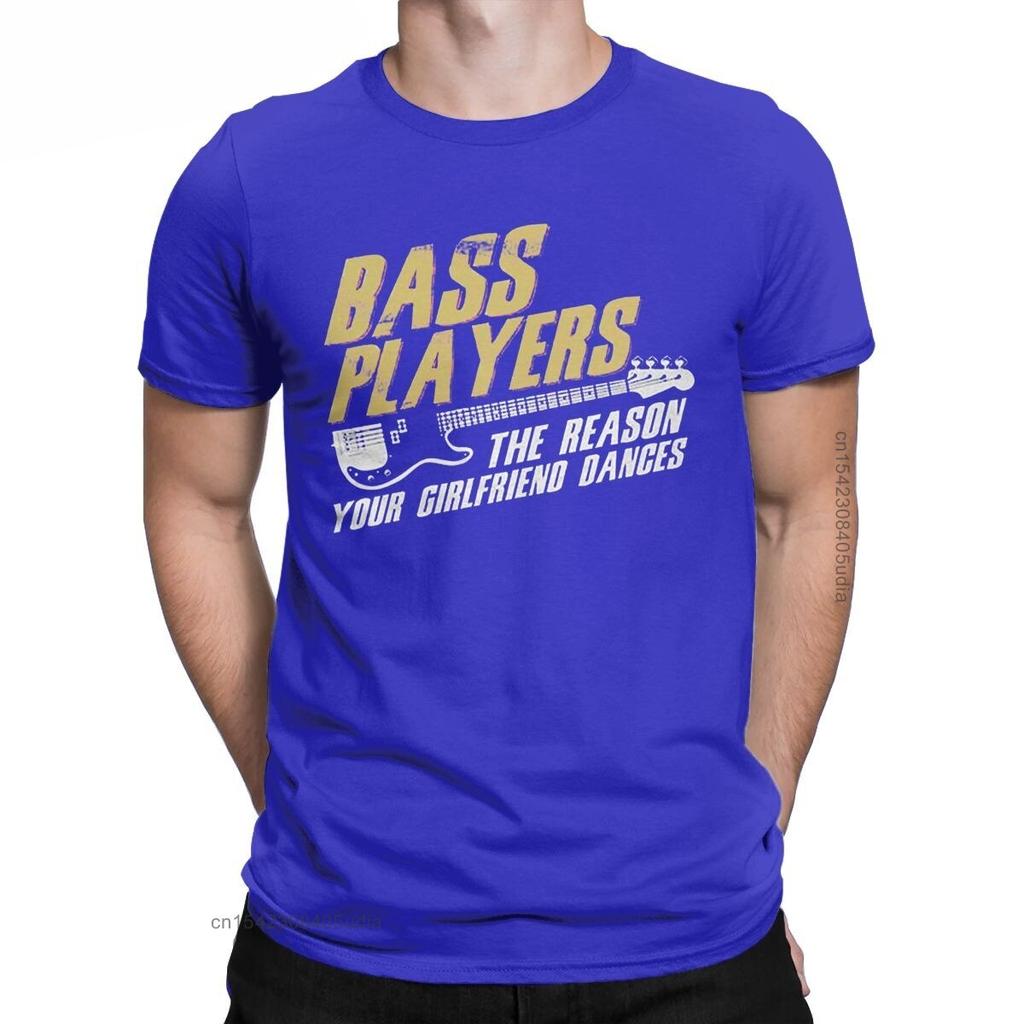 Men Bass Players Dances Graphic T Shirts Music Guitar Pure Cotton Tops Casual Crew Neck Tee Shirt for Men Printed T-Shirt