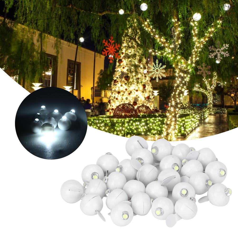 100Pcs Mini Round LED Balloon Lights Ball Lamps Christmas Wedding Party Home DecorationWhite Light