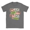 Eat Sleep Moo Deng T-Shirt Men  Humor Cotton Tees Round Collar Short Sleeve T Shirt Graphic Printed Clothes