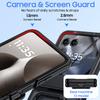 For Motorola Razr Ultra 2025 / Razr Ultra 2026 with Built-in Screen Protector,Ring Holder Hinge Protection Rugged Case Translucent Matte Cover-Black