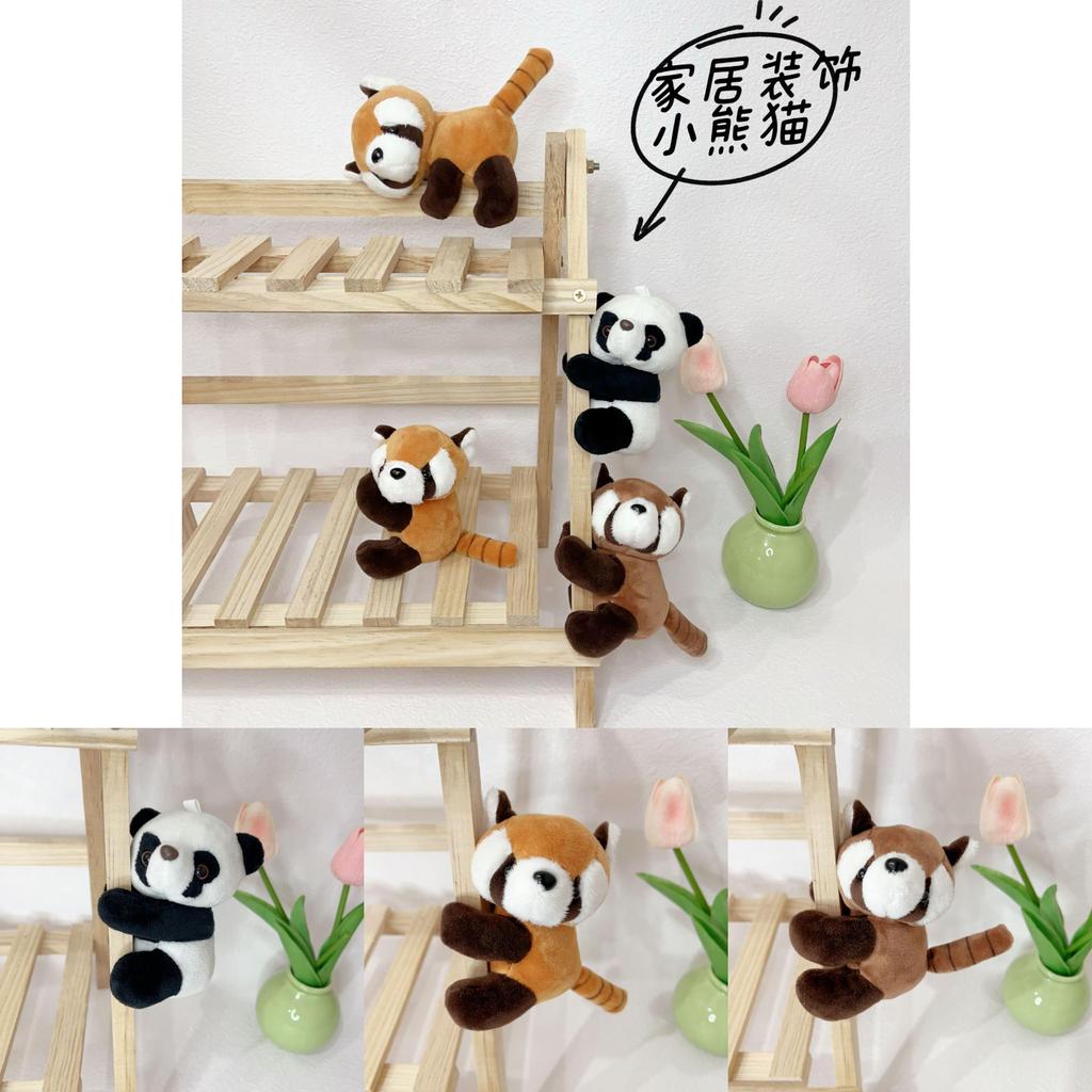 Cute Plush Panda And Raccoon Clip Plush Toys For Travel Gifts And Notes Holders