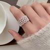 Elegant Floral Lace Adjustable Ring - Women's Fashion Light Luxury Design