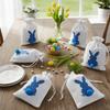 10PCS Bunny Pattern Drawstring Gift Bags Reusable Gift Packaging Bags Easter Party