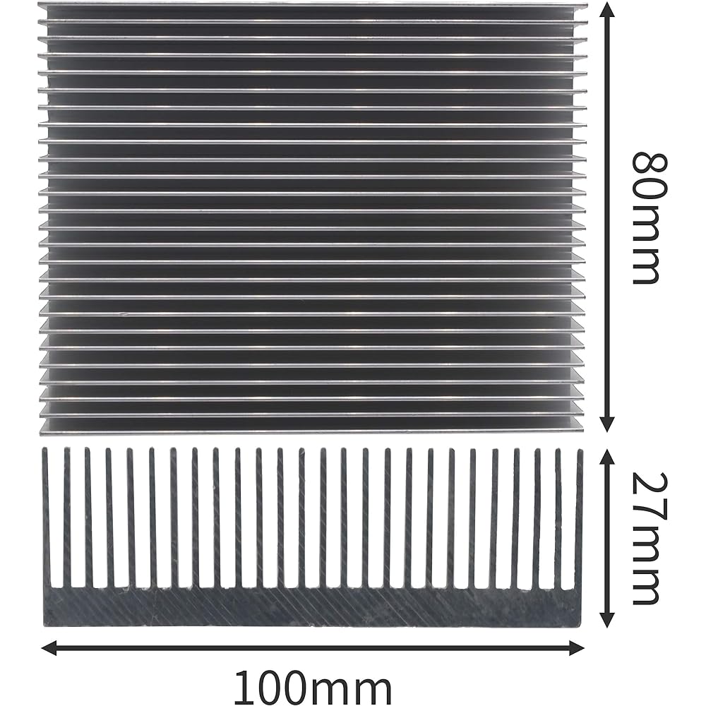Audio fan heatsink aluminum heatsink 80mm x 100mm x 27mm silver 1 piece