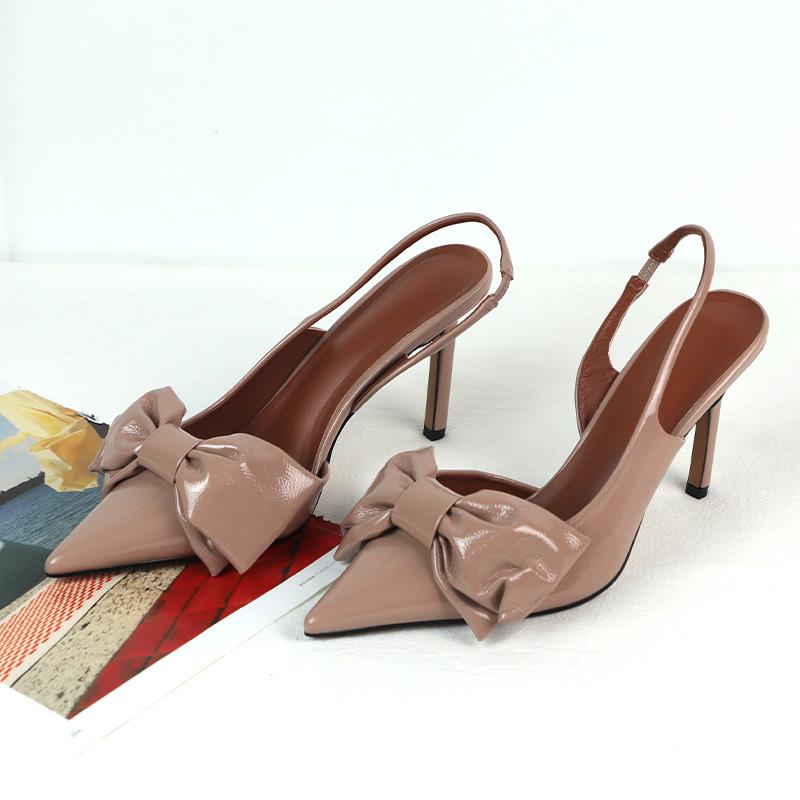 Móda 2025 Trendy Mašle Dámské Lodičky Elegantní Svatba Svatební Slingbacky Luxusní Design Super Vysoké Podpatky Sandály pro Dámy