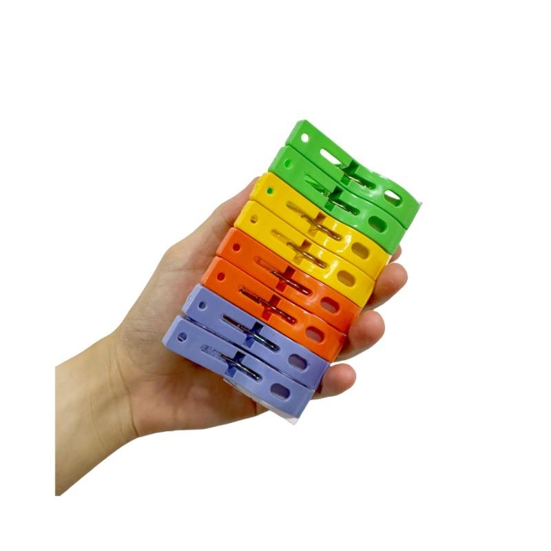 8pcs/set Large Plastic Clothes Pins, Windproof Hanger Clips, Beach Towel Clothes Pins, Spring Clamp, Clothespin