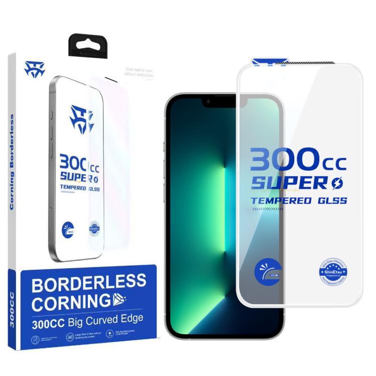 300CC Large Arc Antistatic Borderless Corning Gorilla HD 9H+ Tempered Glass Screen Protector, Retail Package